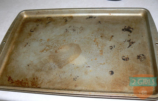 cleaning old cookie sheets 2 girls and a pin cleaning cookie sheets