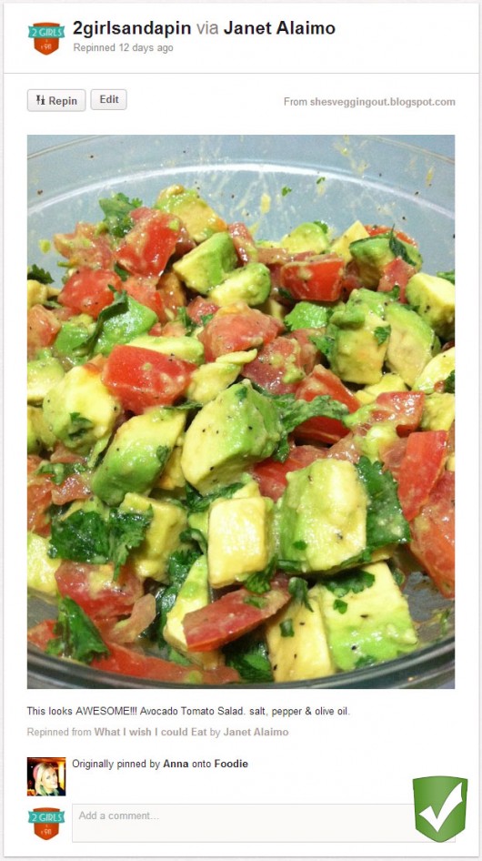 Avocado Salad Original Pin: 2 Girls and a Pin Avocado Salad Original Pin: 2 Girls and a Pin
