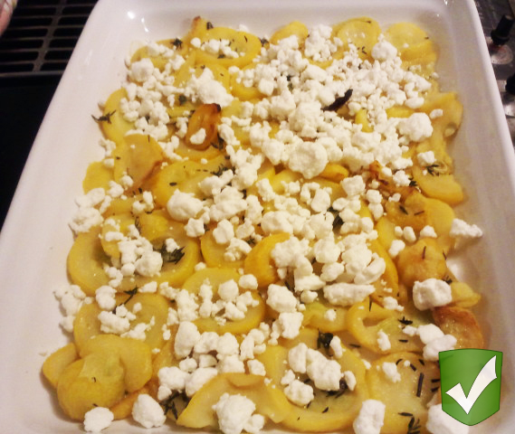 2 Girls and a Pin tested a Squash with Chevre and Tyme dish.