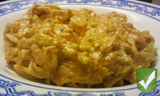 2 Girls and a Pin tested a YUMMY Roasted Red Peppers with Goat Cheese Alfredo
