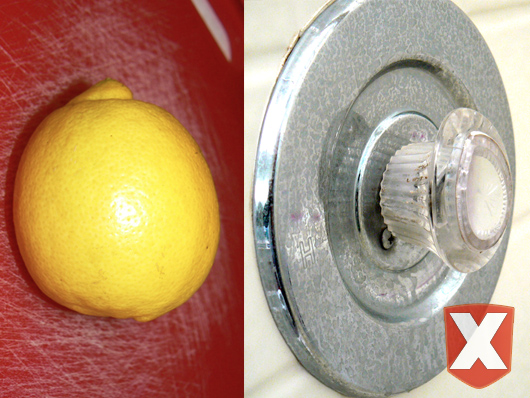 Water stains removed with lemon tested by 2 Girls and a Pin