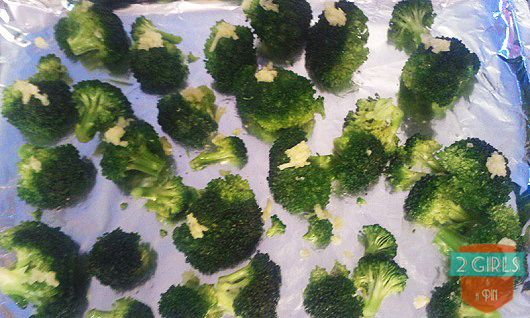 Step 11: 2 Girls and a Pin tested oven baked broccoli.