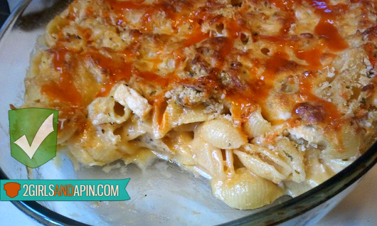 2 Girls and a Pin tested Buffalo Chicken Mac'n'Cheese